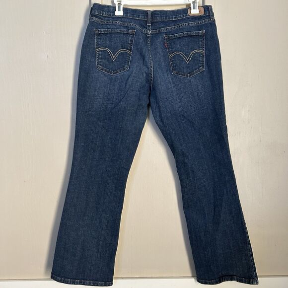 Levis Womens Jeans 16 Short 515 Bootcut Blue Dark Wash Stretch Classic Denim - Picture 2 of 10